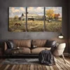 3pcs Rustic Farmhouse Landscape Canvas Framed 50x70cm- High Quality Print 100% Australian Made Wall Canvas Ready to Hang