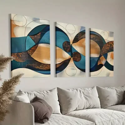 3pcs Boho Abstract Color Canvas Framed 50x70cm- High Quality Print 100% Australian Made Wall Canvas Ready to Hang