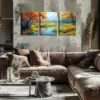 3pcs Tranquil Stream, Hot,, Wall Art Set Canvas Framed 40x60cm - High Quality Print 100% Australian Made Wall Canvas Ready to Hang - Image 3