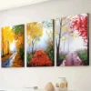 3pcs Forest Scenery, Dream Minimalist painting Wall Art Set Canvas Framed 40x60cm - High Quality Print 100% Australian Made Wall Canvas Ready to Hang