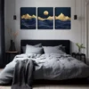 3pcs Abstract Mountain And Moon Wall Art Set Canvas Framed 40x60cm - High Quality Print 100% Australian Made Wall Canvas Ready to Hang - Image 2
