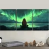 3pcs Northern Lights & Mountain Landscape Wall Art Set Canvas Framed 50x70cm - High Quality Print 100% Australian Made Wall Canvas Ready to Hang