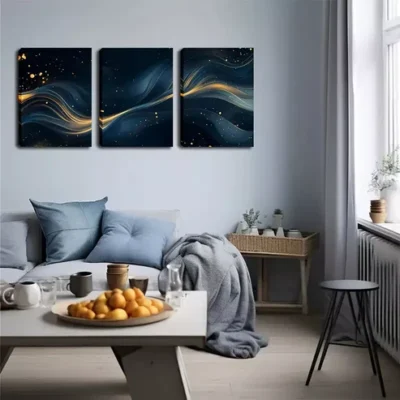 3pcs Solid Pattern Landscape Theme Wall Art Set Canvas Framed 40x60cm - High Quality Print 100% Australian Made Wall Canvas Ready to Hang