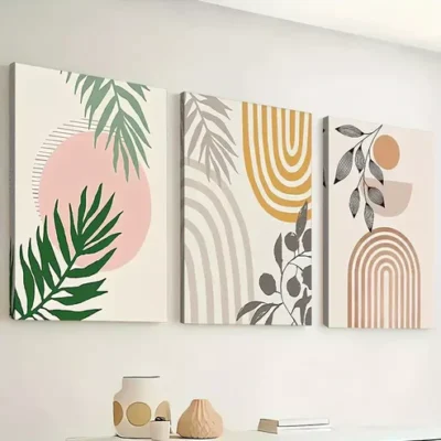 3pcs modern geometric decoration, bohemian style Wall Art Set Canvas Framed 40x60cm - High Quality Print 100% Australian Made Wall Canvas Ready to Hang