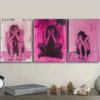3pcs Pink Distressed Woman Wall Art Set Canvas Framed 40x60cm - High Quality Print 100% Australian Made Wall Canvas Ready to Hang - Image 2