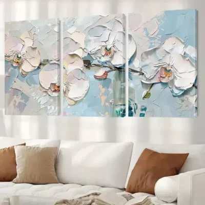 3pcs Abstract Flower Wall Art Decor Canvas Framed 50x70cm- High Quality Print 100% Australian Made Wall Canvas Ready to Hang