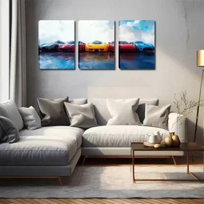 3pcs Several Cool Sports Cars, Wall Art Set Canvas Framed 40x60cm - High Quality Print 100% Australian Made Wall Canvas Ready to Hang