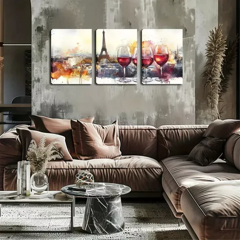3pcs Refreshing, with The Paris Iron Tower Wall Art Set Canvas Framed 40x60cm – High Quality Print 100% Australian Made Wall Canvas Ready to Hang