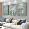 3pcs Tropical Palm & Banana Leaves Canvas Framed 50x70cm- High Quality Print 100% Australian Made Wall Canvas Ready to Hang - Image 3