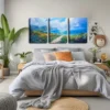 3pcs Spring Shoreline, Fine Wall Art Set Canvas Framed 40x60cm - High Quality Print 100% Australian Made Wall Canvas Ready to Hang