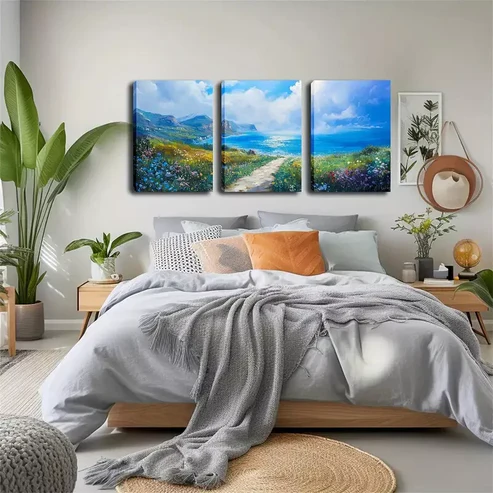 3pcs Spring Shoreline, Fine Wall Art Set Canvas Framed 40x60cm – High Quality Print 100% Australian Made Wall Canvas Ready to Hang