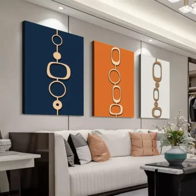 3pcs Abstract and Geometric Art Canvas Framed 50x70cm- High Quality Print 100% Australian Made Wall Canvas Ready to Hang