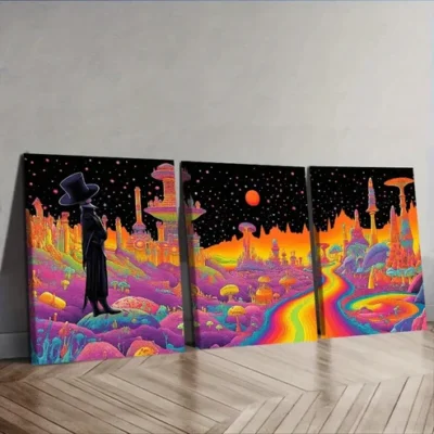 3pcs Strange place (1 Wall Art Set Canvas Framed 40x60cm - High Quality Print 100% Australian Made Wall Canvas Ready to Hang