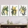 3pcs Vibrant Yellow Lemons with Green Leaves Wall Art Set Canvas Framed 50x70cm - High Quality Print 100% Australian Made Wall Canvas Ready to Hang - Image 3