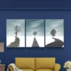 3pcs Winter Solitude Dead Tree Scenery Canvas Framed 50x70cm- High Quality Print 100% Australian Made Wall Canvas Ready to Hang - Image 2