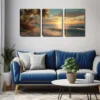 3pcs Coconut Trees & Ocean View Wall Art Set Canvas Framed 40x60cm - High Quality Print 100% Australian Made Wall Canvas Ready to Hang - Image 2