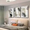 3pcs Nordic Modern Black and White Wall Art Abstract Canvas Framed 40x60cm - High Quality Print 100% Australian Made Wall Canvas Ready to Hang - Image 3