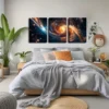 3pcs Stunning Galaxies Wall Art Set Canvas Framed 40x60cm - High Quality Print 100% Australian Made Wall Canvas Ready to Hang