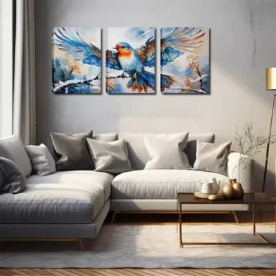 3pcs Exquisite Design, a Bird about to Take Off Wall Art Set Canvas Framed 40x60cm - High Quality Print 100% Australian Made Wall Canvas Ready to Hang
