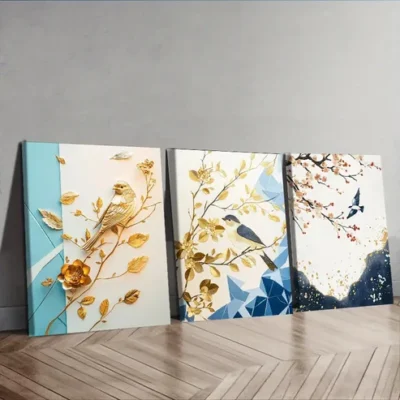 3pcs The plum chart, (1) Wall Art Set Canvas Framed 40x60cm - High Quality Print 100% Australian Made Wall Canvas Ready to Hang