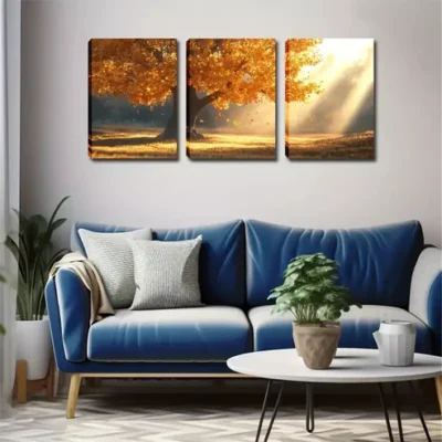 3pcs A Magnificent Tree In The Sun, Wall Art Set Canvas Framed 40x60cm - High Quality Print 100% Australian Made Wall Canvas Ready to Hang