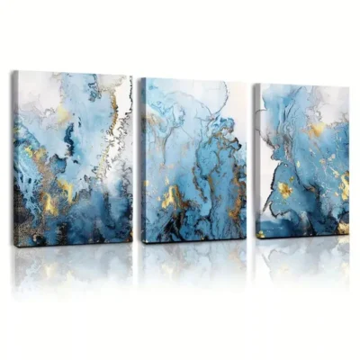 3pcs Abstract Marbling Canvas Framed 50x70cm- High Quality Print 100% Australian Made Wall Canvas Ready to Hang