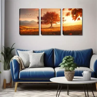 3pcs Facing The Sun Of The Tree Wall Art Set Canvas Framed 40x60cm - High Quality Print 100% Australian Made Wall Canvas Ready to Hang