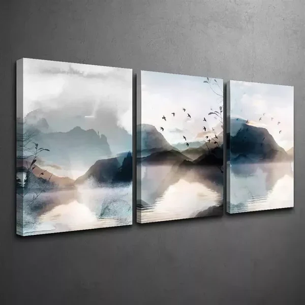 3pcs Watercolor Landscape Canvas Framed 50x70cm- High Quality Print 100% Australian Made Wall Canvas Ready to Hang