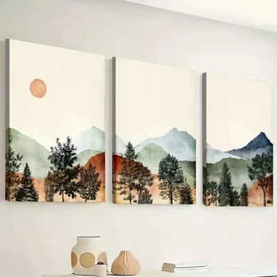 3pcs Leaf Pattern Painting Spring and Summer Wall Art Set Canvas Framed 40x60cm - High Quality Print 100% Australian Made Wall Canvas Ready to Hang