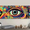3pcs Featuring Psychedelic Rainbow Eyes Wall Art Set Canvas Framed 50x70cm - High Quality Print 100% Australian Made Wall Canvas Ready to Hang - Image 3