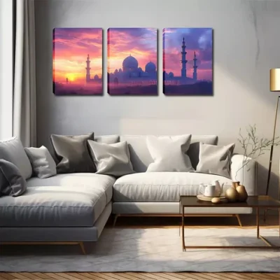 3pcs Magical Religious Landmark Wall Art Set Canvas Framed 40x60cm - High Quality Print 100% Australian Made Wall Canvas Ready to Hang