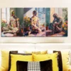 3pcs Abstract Design with Sunflowers & Floral Wall Art Set Canvas Framed 40x60cm - High Quality Print 100% Australian Made Wall Canvas Ready to Hang - Image 2
