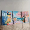 3pcs Featuring Blooming Cherry Blossoms Wall Art Set Canvas Framed 40x60cm - High Quality Print 100% Australian Made Wall Canvas Ready to Hang