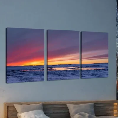 3pcs Painting of Sunset Clouds Natural Scenery Canvas Framed 50x70cm- High Quality Print 100% Australian Made Wall Canvas Ready to Hang