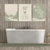 3pcs Sage Green Mid Century Modern Art Canvas Framed 50x70cm - High Quality Print 100% Australian Made Wall Canvas Ready to Hang - Image 2