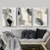 3pcs Nordic Modern Black and White Wall Art Abstract Canvas Framed 40x60cm - High Quality Print 100% Australian Made Wall Canvas Ready to Hang - Image 2