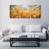 3pcs Interesting Wheat Wall Art Set Canvas Framed 40x60cm - High Quality Print 100% Australian Made Wall Canvas Ready to Hang - Image 2