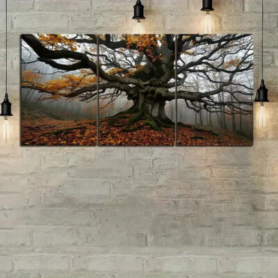 3pcs A Huge Tree Autumn Long Branches Wall Art Set Canvas Framed 40x60cm - High Quality Print 100% Australian Made Wall Canvas Ready to Hang