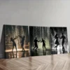 3pcs Walk in the rain Couple Wall Art Set Canvas Framed 40x60cm - High Quality Print 100% Australian Made Wall Canvas Ready to Hang