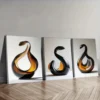 3pcs Snake glass sculpture Circular Wall Art Canvas Wall Art Set Canvas Framed 50x70cm - High Quality Print 100% Australian Made Wall Canvas Ready to Hang