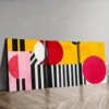 3pcs Luxurious, Line Collages Wall Art Set Canvas Framed 40x60cm - High Quality Print 100% Australian Made Wall Canvas Ready to Hang