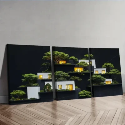 3pcs Ancient architecture Wall Art Set Canvas Framed 40x60cm - High Quality Print 100% Australian Made Wall Canvas Ready to Hang