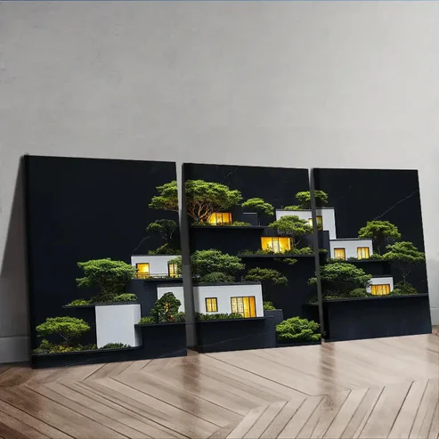 3pcs Ancient architecture Wall Art Set Canvas Framed 40x60cm – High Quality Print 100% Australian Made Wall Canvas Ready to Hang