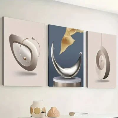 3pcs light luxury three-dimensional geometric Wall Art Set Canvas Framed 40x60cm - High Quality Print 100% Australian Made Wall Canvas Ready to Hang