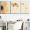3pcs simple sunflower flower watercolor Paint Wall Art Set Canvas Framed 40x60cm - High Quality Print 100% Australian Made Wall Canvas Ready to Hang - Image 3