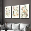 3pcs Vibrant Bird Canvas Art Prints - Watercolor Wall Art Set Canvas Framed 50x70cm - High Quality Print 100% Australian Made Wall Canvas Ready to Hang