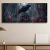 3pcs Raven skull Canvas Framed 50x70cm- High Quality Print 100% Australian Made Wall Canvas Ready to Hang - Image 3