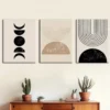 3pcs Modern Geometric Abstract Stripes Pattern Wall Art Set Canvas Framed 40x60cm - High Quality Print 100% Australian Made Wall Canvas Ready to Hang - Image 2