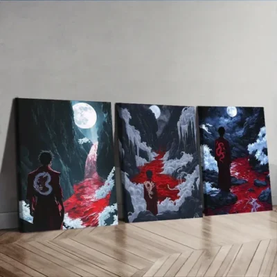 3pcs Dark Lord of hell Wall Art Set Canvas Framed 40x60cm - High Quality Print 100% Australian Made Wall Canvas Ready to Hang