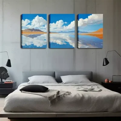 3pcs Water And Sky Color, Attractive Wall Art Set Canvas Framed 40x60cm - High Quality Print 100% Australian Made Wall Canvas Ready to Hang